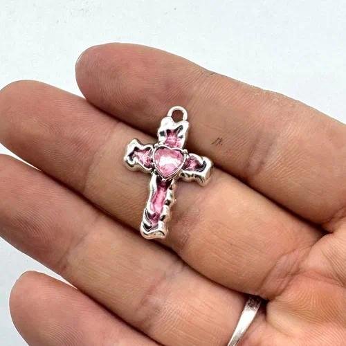 Enamel Zinc Cross Pendant Jewelry Accessory in Gothic Style