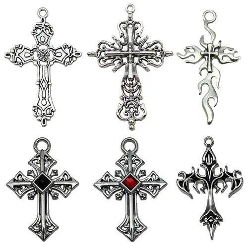 Cross Pendant 1 PCS Package Made of Alloy Featuring Electroplated Silver Finish Jewelry Accessories