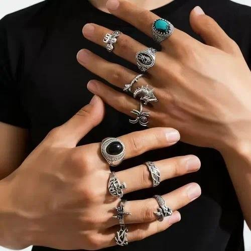 Animal Pattern Rings For Women Featuring Turquoise Inlay and Electroplated Alloy Design