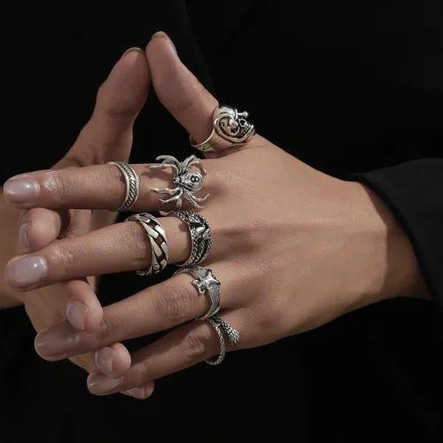 Animal Pattern Rings For Women Featuring Turquoise Inlay and Electroplated Alloy Design