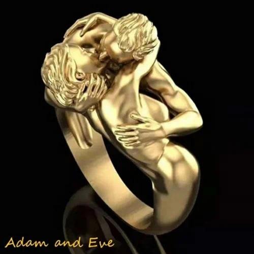 Retro Geometric Gold Alloy Ring for Women with Electroplated Finish
