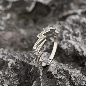 Hip-Hop Lightning Alloy Plating Men's Open Rings Men Band Rings