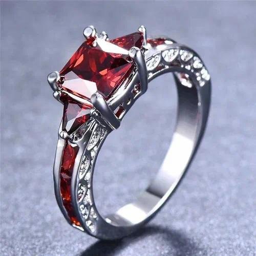 Geometric Retro Alloy Ring For Women Featuring Rhinestones, 1 Piece with Artificial Gemstones Inlay