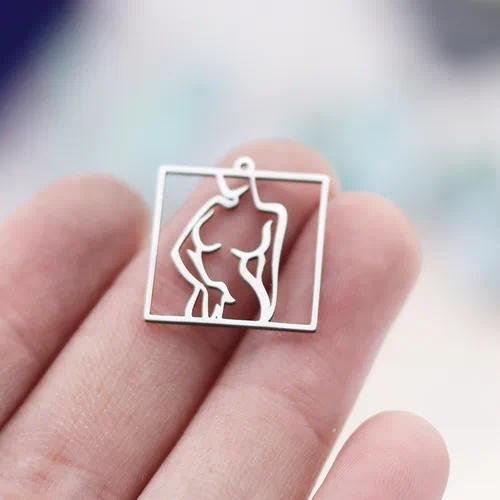 Electroplated 304 Stainless Steel Pendant in Gold, 1 Piece Jewelry Accessory