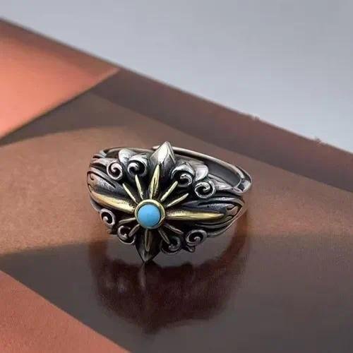 Hexagram Zinc Alloy Ring with Electroplated Gold Plating, Hip-Hop Style Unisex Ring in Silver