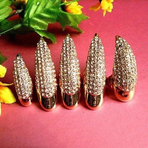 Style Alloy Diamond Eagle Claw Nail Ring Set Men's Accessory Women's Fashion Geometric Pattern Ring