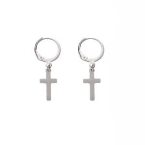 Electroplated Cross Earrings for Women with 304 Stainless Steel Posts