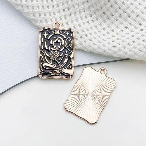 1 Piece 18*28mm Alloy Card Tower Pendant DIY Jewelry Accessories Earrings Keychain