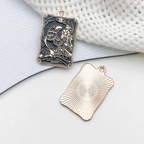 1 Piece 18*28mm Alloy Card Tower Pendant DIY Jewelry Accessories Earrings Keychain