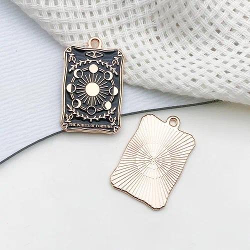 1 Piece 18*28mm Alloy Card Tower Pendant DIY Jewelry Accessories Earrings Keychain