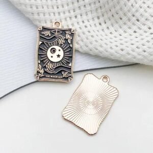 1 Piece 18*28mm Alloy Card Tower Pendant DIY Jewelry Accessories Earrings Keychain