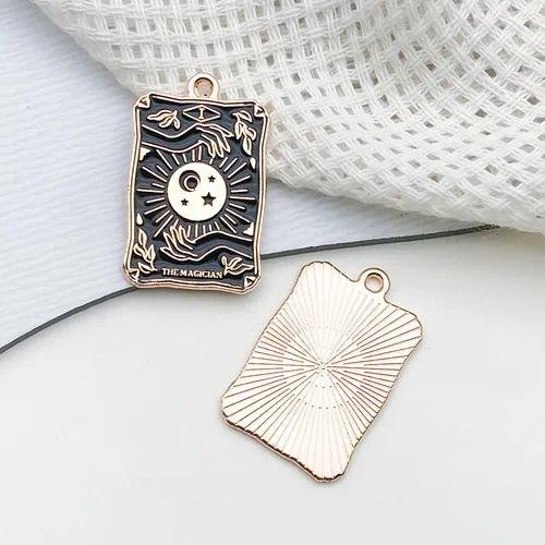 1 Piece 18*28mm Alloy Card Tower Pendant DIY Jewelry Accessories Earrings Keychain
