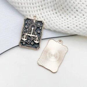 1 Piece 18*28mm Alloy Card Tower Pendant DIY Jewelry Accessories Earrings Keychain