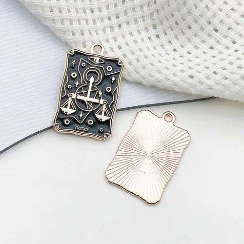 1 Piece 18*28mm Alloy Card Tower Pendant DIY Jewelry Accessories Earrings Keychain