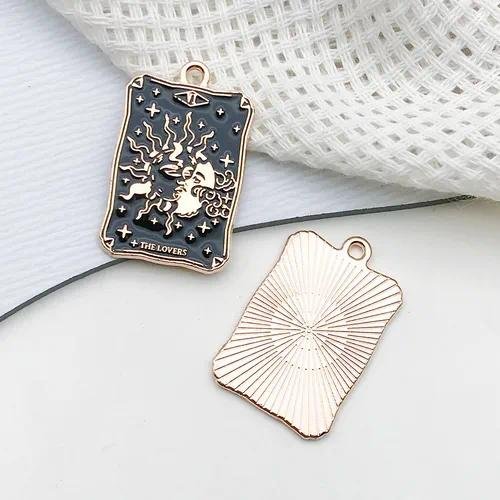 1 Piece 18*28mm Alloy Card Tower Pendant DIY Jewelry Accessories Earrings Keychain