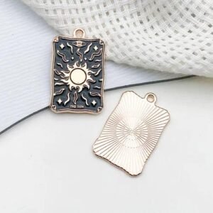 1 Piece 18*28mm Alloy Card Tower Pendant DIY Jewelry Accessories Earrings Keychain