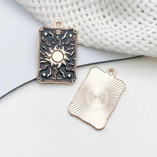 1 Piece 18*28mm Alloy Card Tower Pendant DIY Jewelry Accessories Earrings Keychain