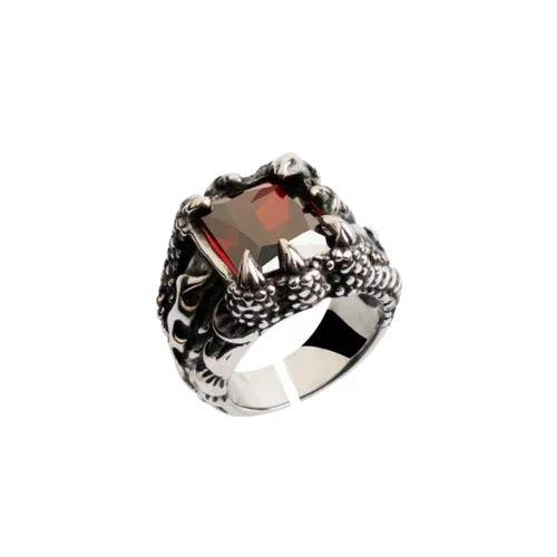 Geometric Punk Alloy Zircon Rings Featuring Inlay Design with Zircon Accents