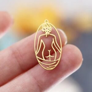 Electroplated 304 Stainless Steel Pendant in Gold, 1 Piece Jewelry Accessory