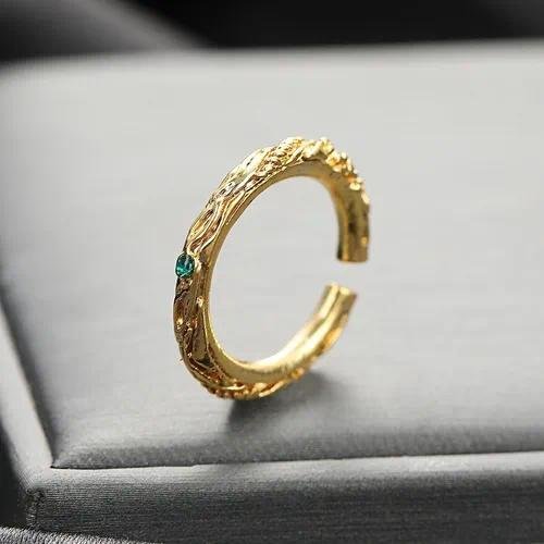 Cartoon Style Unisex Alloy Ring with Electroplated Golden Plated Finish in Gold Color