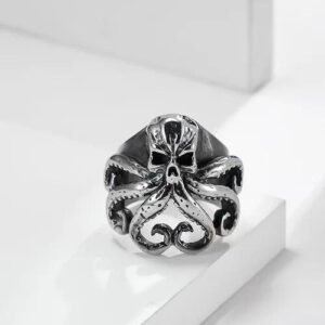 Europe and the United States   hot old octopus ring men's personalized alloy ring factory direct wholesale