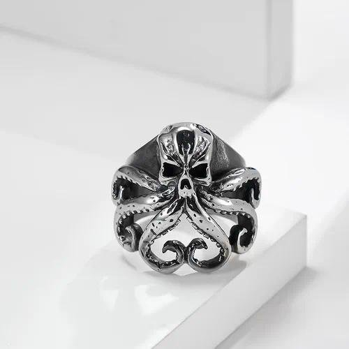 Europe and the United States   hot old octopus ring men's personalized alloy ring factory direct wholesale