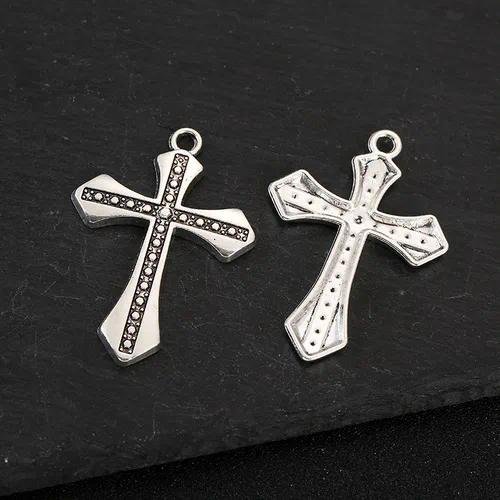 1 Piece Alloy DIY Jewelry Pendant Featuring Electroplated Cross Design