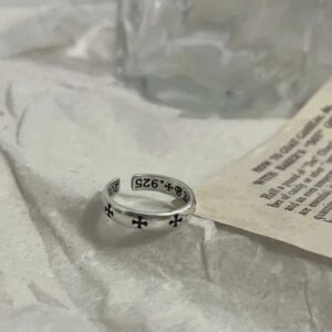 Gothic Cross Open Ring For Unisex Featuring Electroplated Alloy with Detailed Carving Craftsmanship