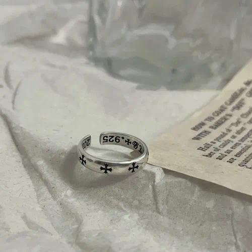 Gothic Cross Open Ring For Unisex Featuring Electroplated Alloy with Detailed Carving Craftsmanship