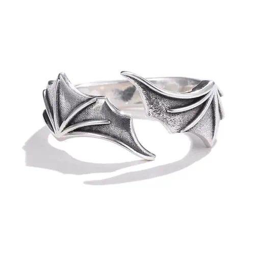 Angel and Devil Wings Ring Niche Retro Opening Ring Female Male Couple Ring Factory Direct Supply