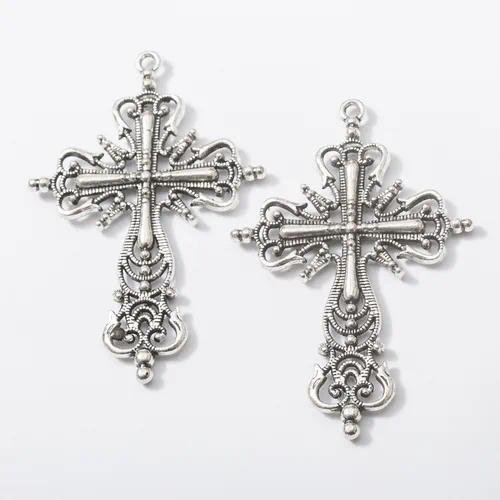 Electroplated Cross Pendant in Alloy, 1 Piece Jewelry Accessory